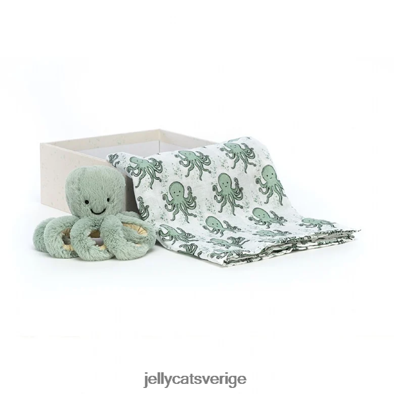 Jellycat leksak odyssey bläckfisk presentset grön 4206LT750