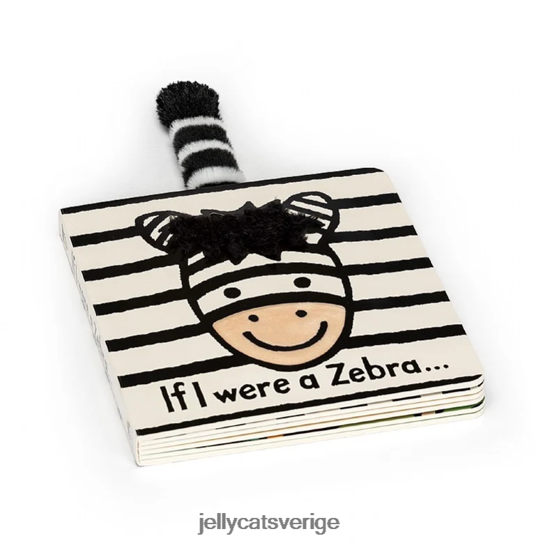 Jellycat bok om jag var en multifärgad zebratavlabok 4206LT776