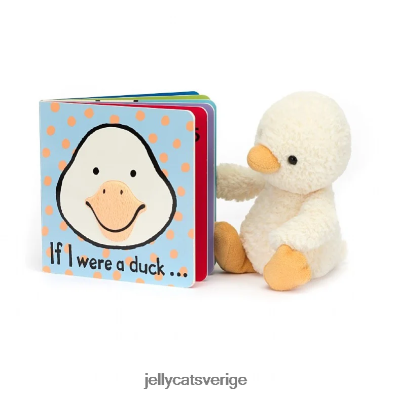 Jellycat bok om jag vore en ankbok och tumbletuft anka flerfärgad 4206LT807