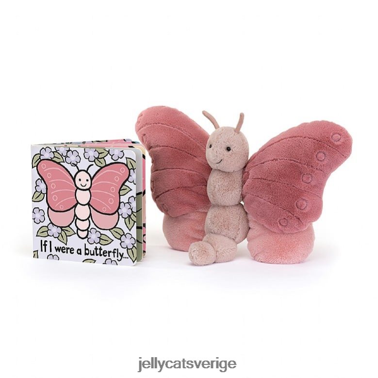 Jellycat bok om jag vore en fjärilsbok och beatrice fjärilsrosa 4206LT766
