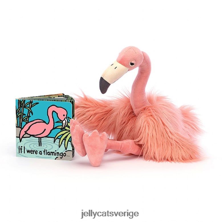 Jellycat bok om jag vore en flamingobok och rosario flamingo flerfärgad 4206LT797