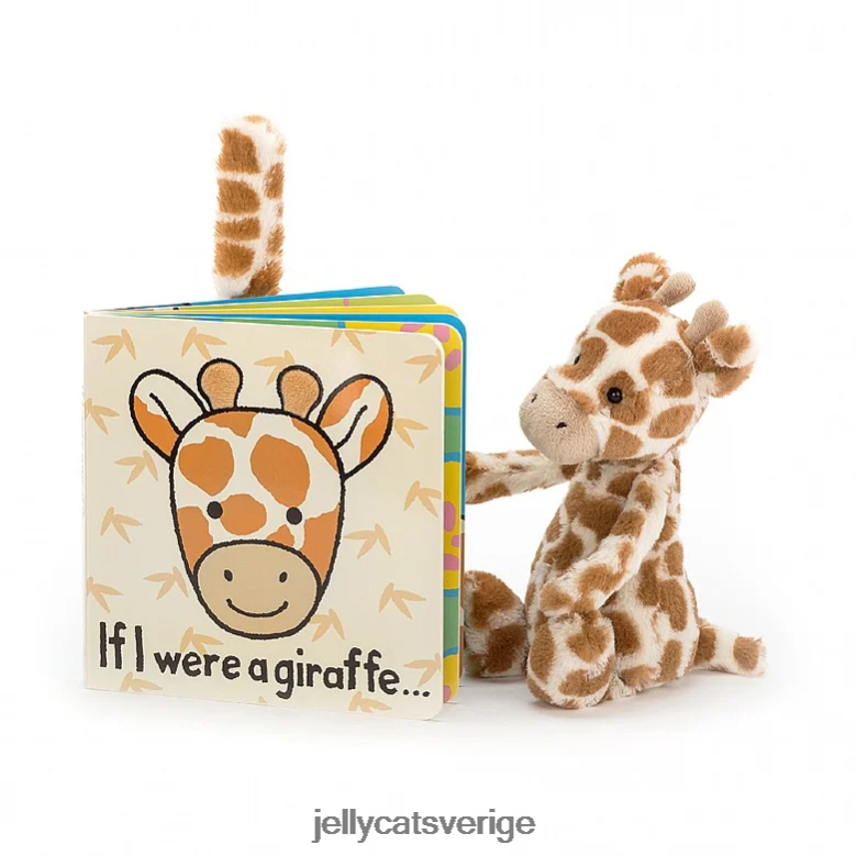 Jellycat bok om jag vore en giraffbok och blyg giraffapelsin 4206LT733