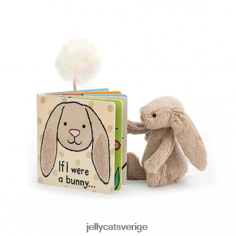 Jellycat bok om jag vore en kaninbok och blyg kaninbeige 4206LT711