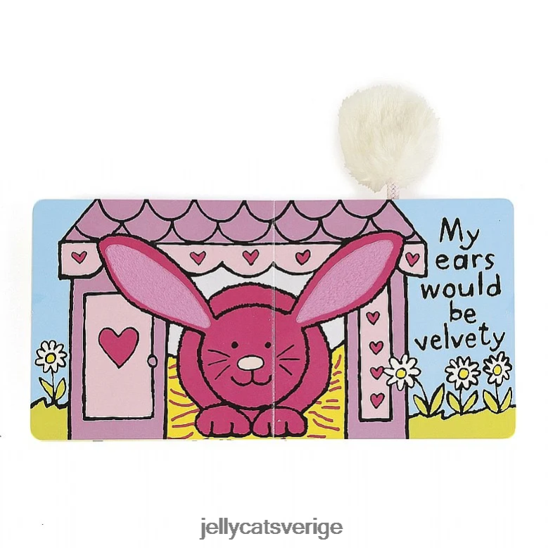 Jellycat bok om jag vore en kaninbok och blyg tulpankaninrosa 4206LT705
