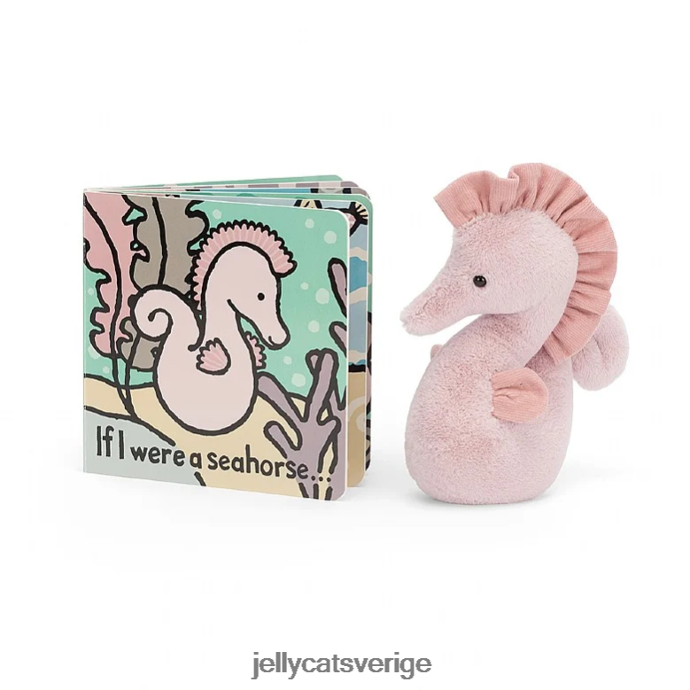 Jellycat bok om jag vore en sjöhäst bok och sienna sjöhäst silver 4206LT762