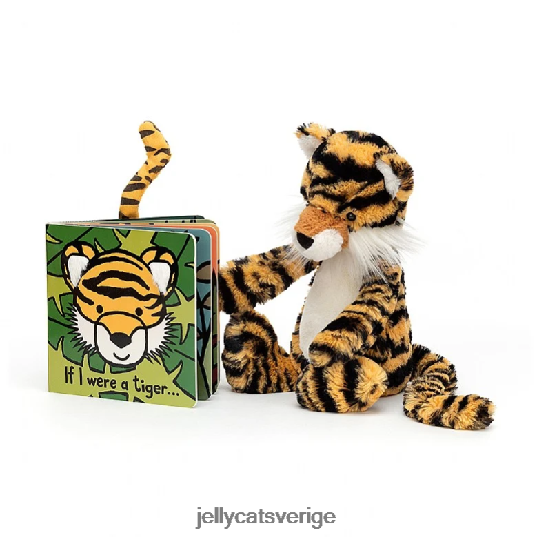 Jellycat bok om jag vore en tigerbok och en blyg tiger flerfärgad 4206LT786