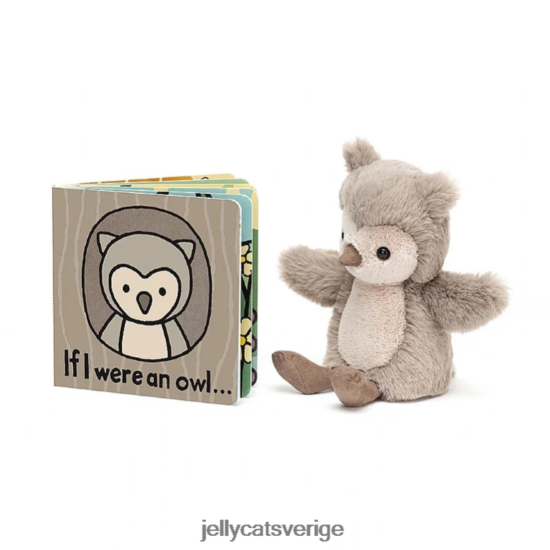 Jellycat bok om jag vore en ugglebok och piluggla grå och vit 4206LT732