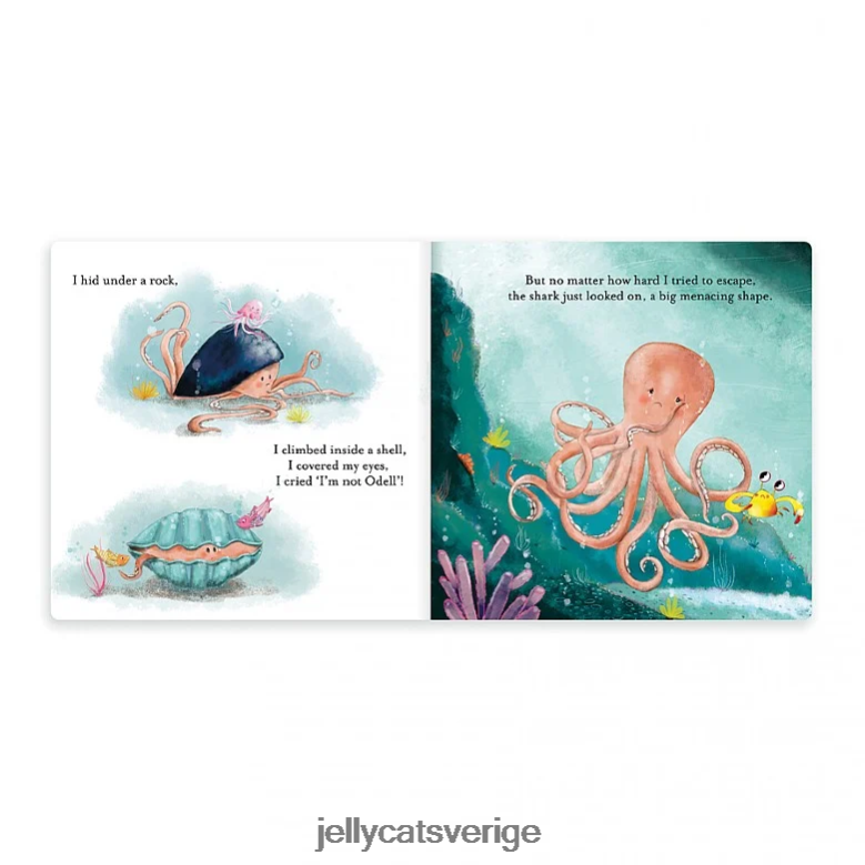 Jellycat bok den orädda bläckfiskboken flerfärgad 4206LT798