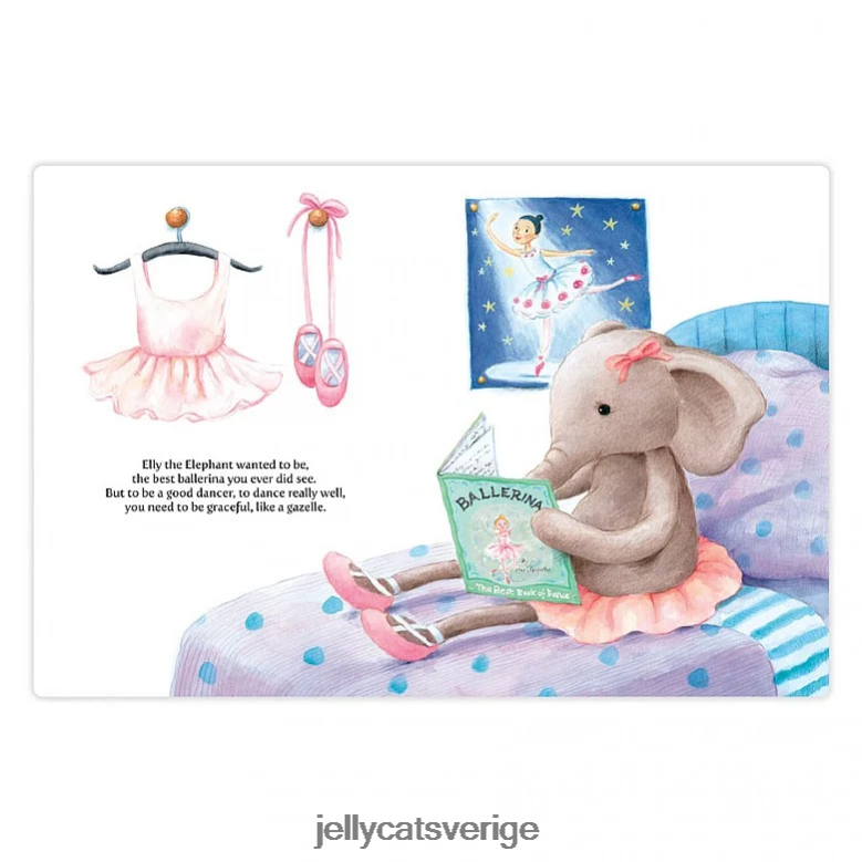 Jellycat bok elly ballerina bok flerfärgad 4206LT703