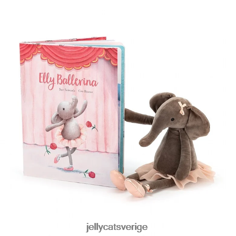 Jellycat bok elly ballerina bok och dans darcey elefant grå 4206LT691