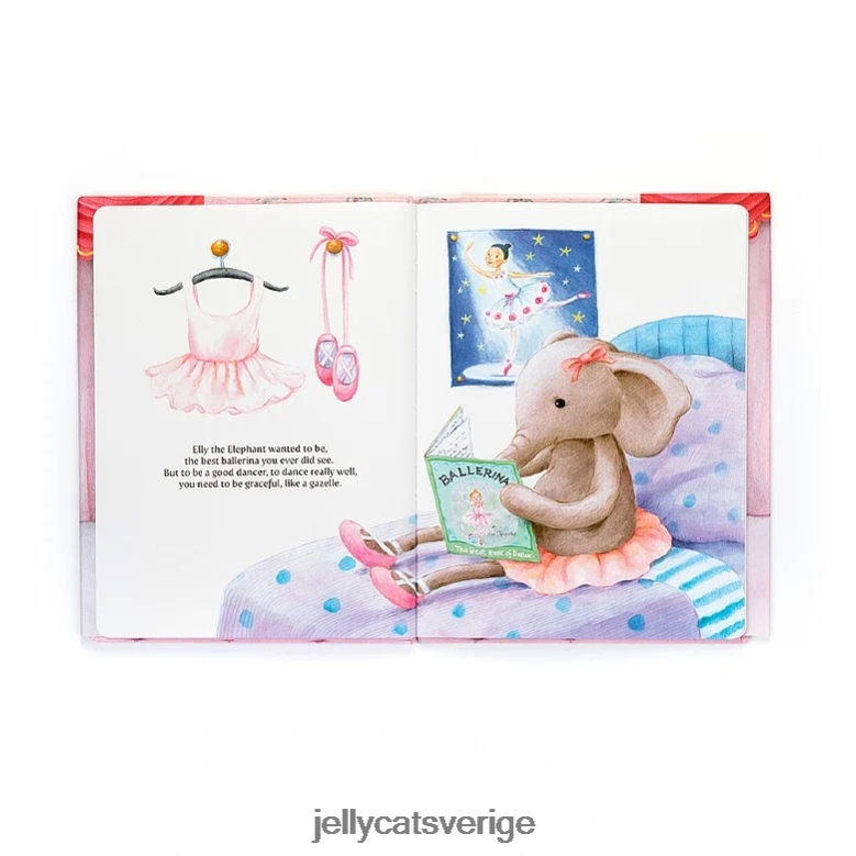 Jellycat bok elly ballerina bok och dans darcey elefant grå 4206LT691