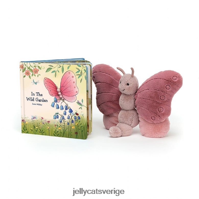 Jellycat bok i den vilda trädgården bok och beatrice fjäril rosa 4206LT783