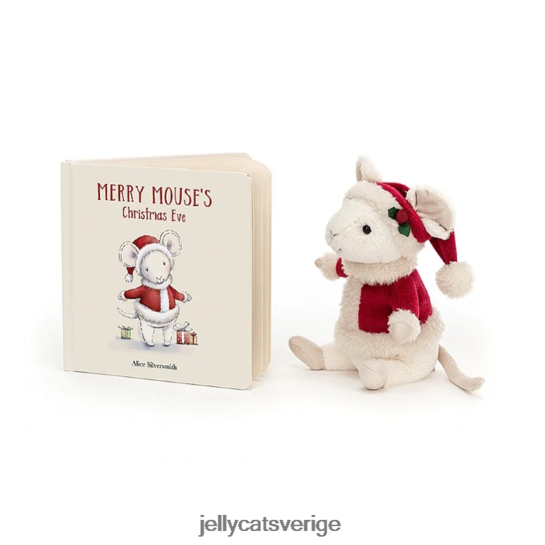 Jellycat bok merry mouse book och merry mouse cream 4206LT278
