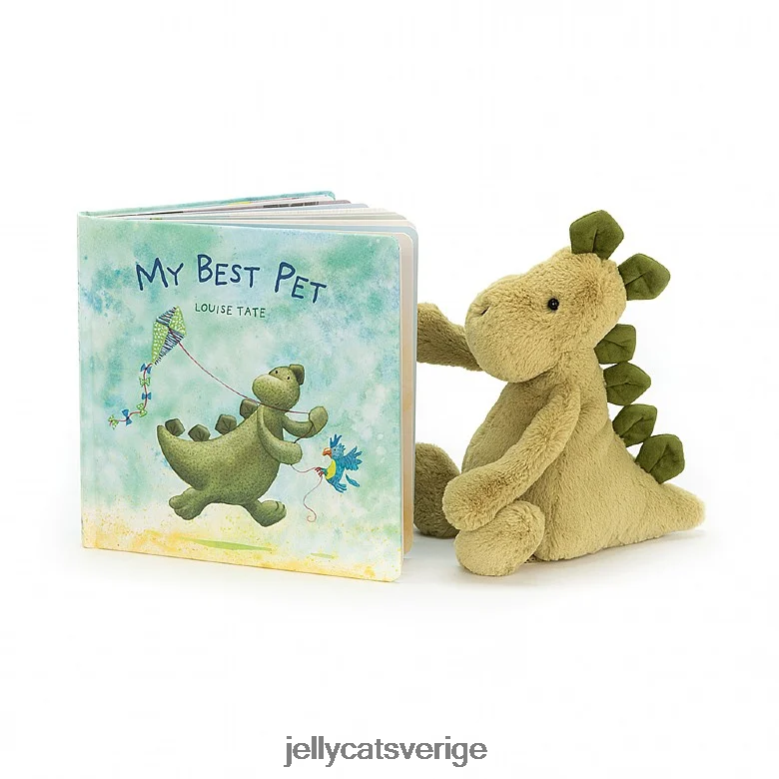 Jellycat bok min bästa husdjursbok och blyg dino green 4206LT809