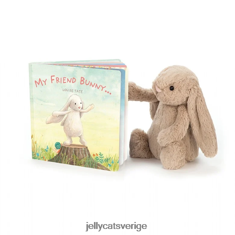 Jellycat bok min vän kaninbok och blyg kaninbeige 4206LT704