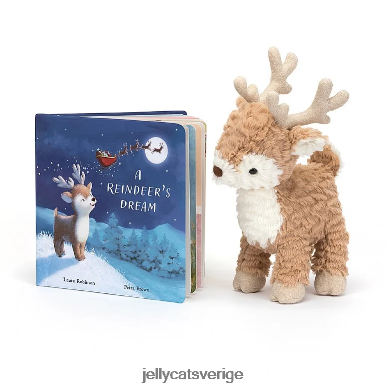 Jellycat bok mitzi reindeers drömbok och mitzi renar brunt och vitt 4206LT548