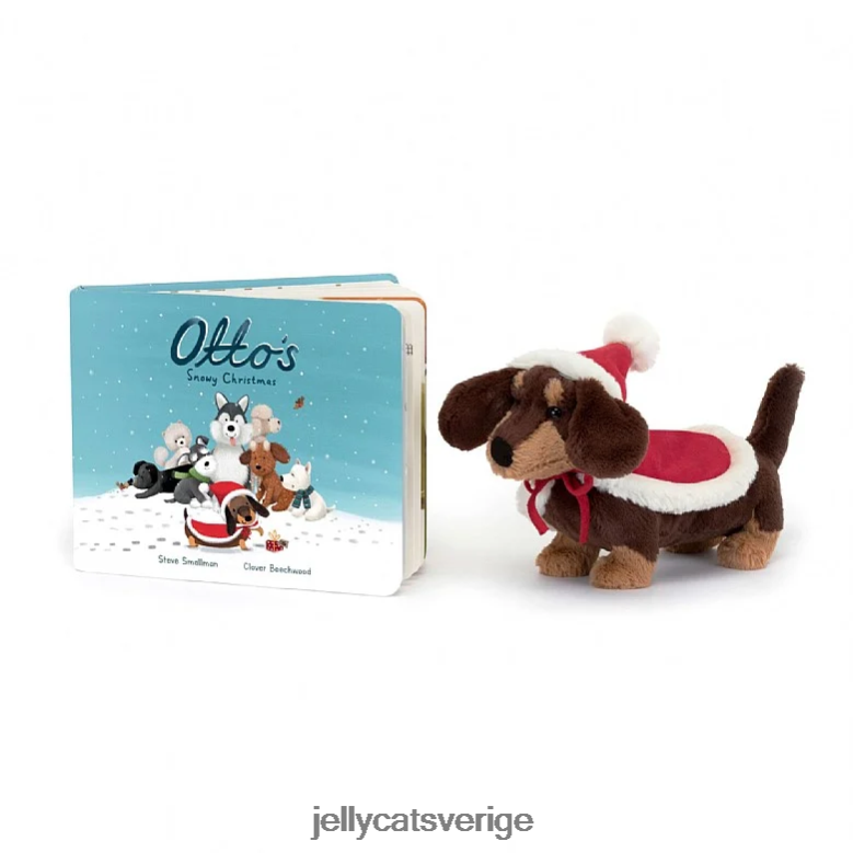 Jellycat bok ottos snöiga julbok & vintervärmare ottokorvhund brun 4206LT305