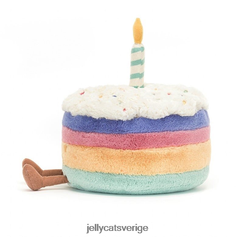 Jellycat leksak underhållande regnbåge födelsedagstårta flerfärgad 4206LT286
