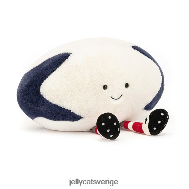 Jellycat leksak underhållande sport rugby boll blå och grädde 4206LT148