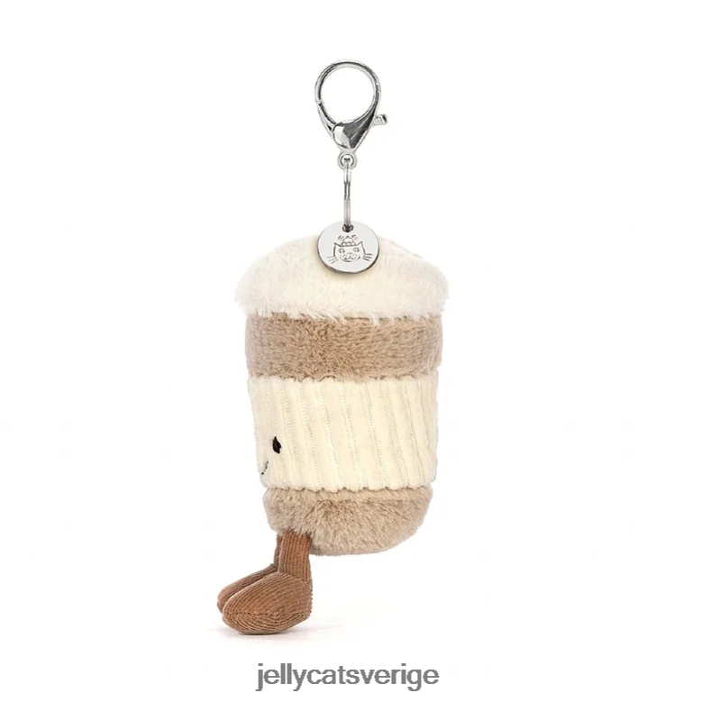 Jellycat tillbehör underhållande kaffe-to-go-väska charm beige 4206LT34