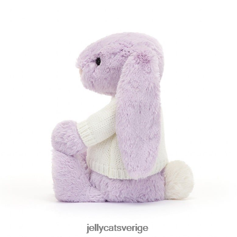 Jellycat leksak blomma jasminkanin med personlig gräddtröja lila 4206LT268