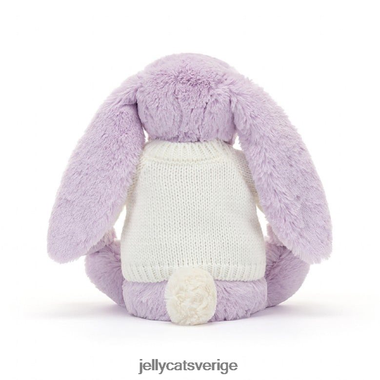 Jellycat leksak blomma jasminkanin med personlig gräddtröja lila 4206LT268