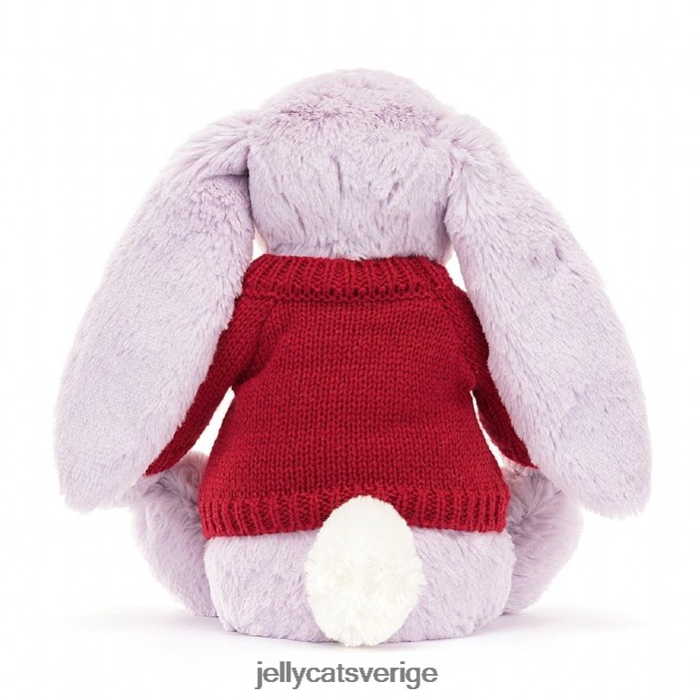 Jellycat leksak blomma jasminkanin med personlig röd tröja lila 4206LT399