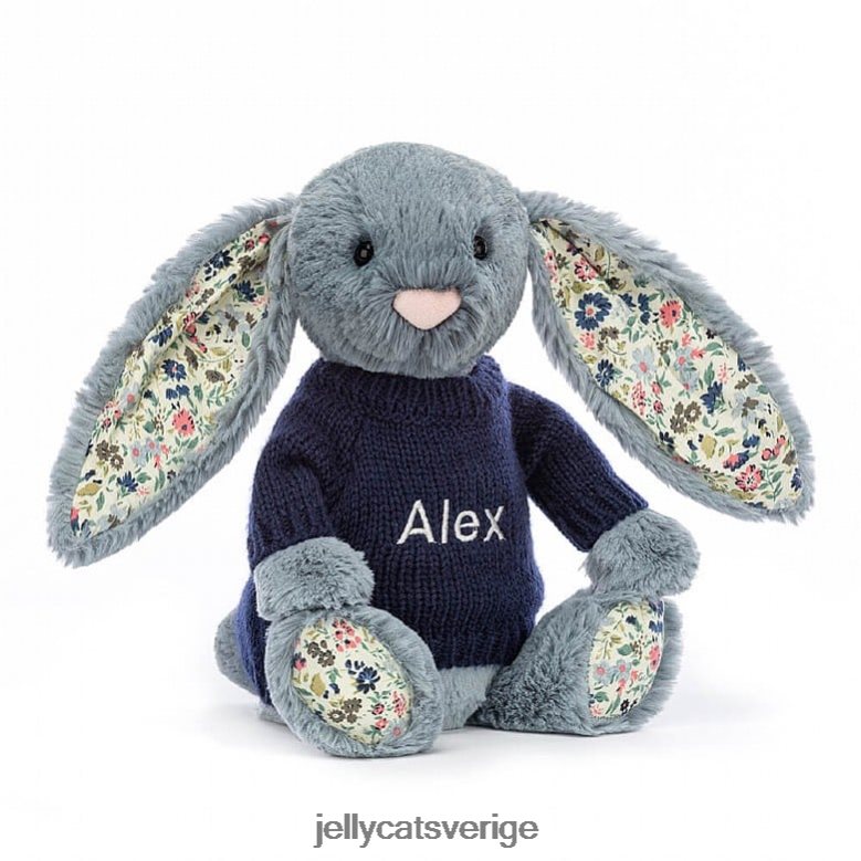 Jellycat leksak blossom dusky med personlig marinblå tröja 4206LT436