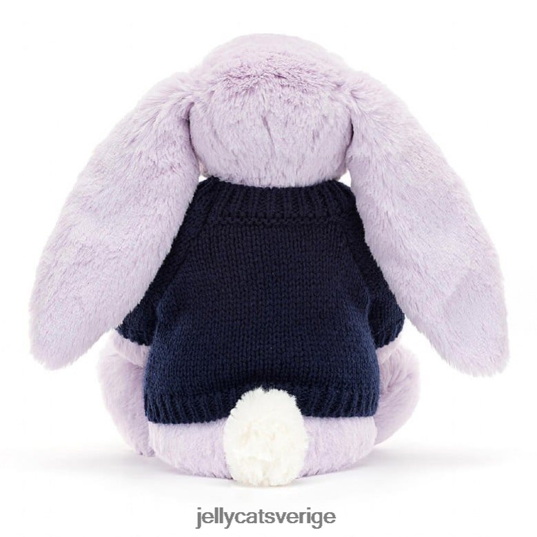 Jellycat leksak blossom jasmine bunny med personlig marin tröja lila 4206LT472
