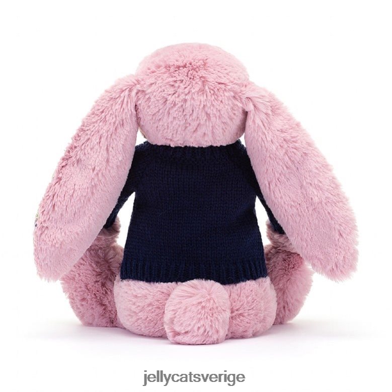 Jellycat leksak blossom tulpan bunny med personlig marinblå tröja rosa 4206LT466