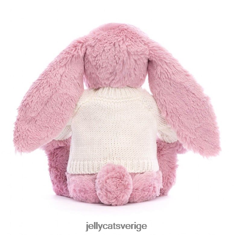 Jellycat leksak blossom tulpan kanin med personlig gräddtröja rosa 4206LT298
