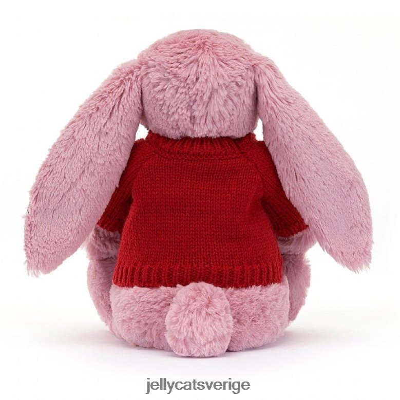 Jellycat leksak blossom tulpan kanin med personlig röd tröja rosa 4206LT430