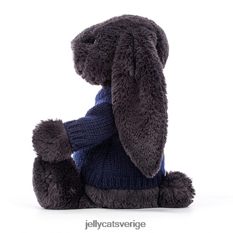Jellycat leksak bashful y bunny med personligt marinblått bläck 4206LT514