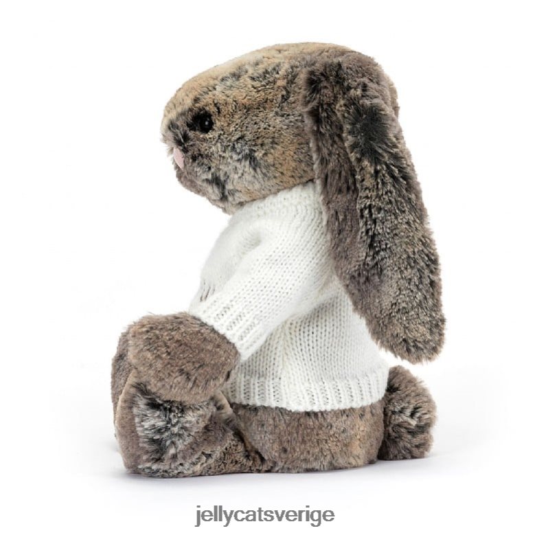 Jellycat leksak blyg bomullssvanskanin med personlig gräddtröja grå 4206LT354