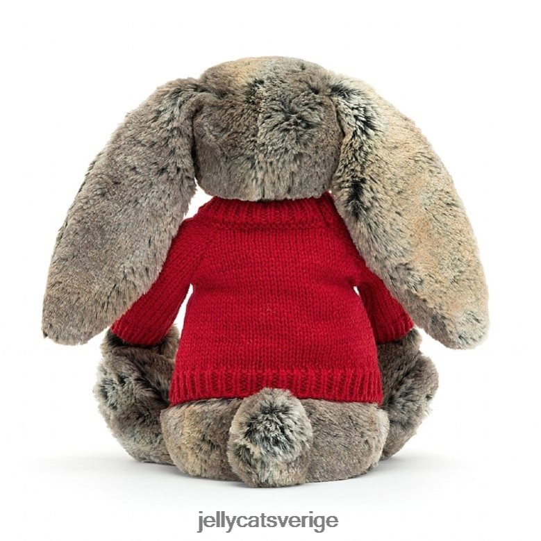 Jellycat leksak blyg bomullssvanskanin med personlig röd tröja grå 4206LT414
