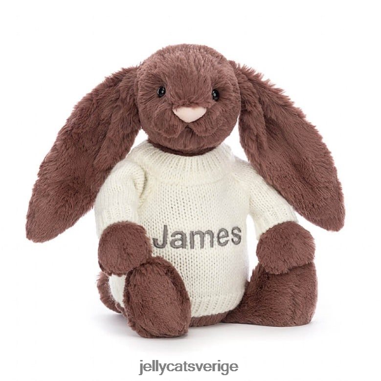 Jellycat leksak blyg fudgekanin med personlig gräddchoklad 4206LT513