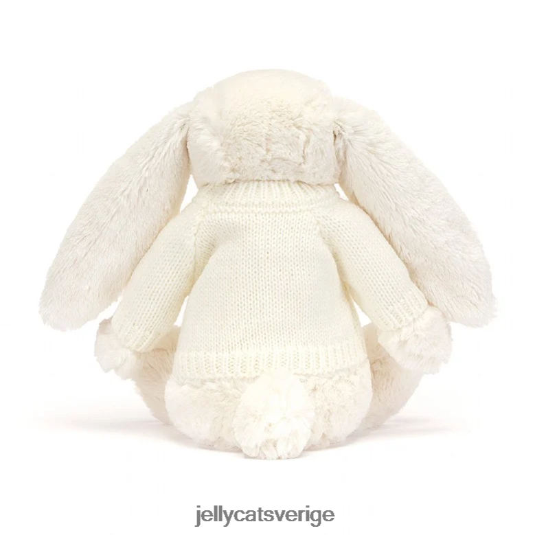 Jellycat leksak blyg glimtkanin med personlig jumperkräm 4206LT188