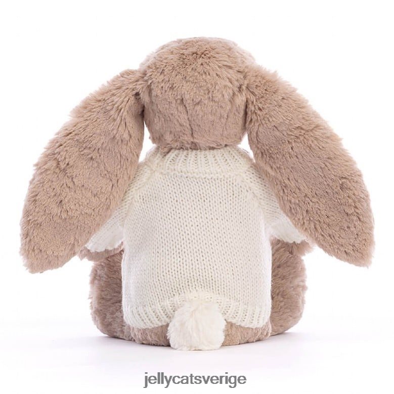 Jellycat leksak blyg kanin med personlig gräddtröja beige 4206LT146