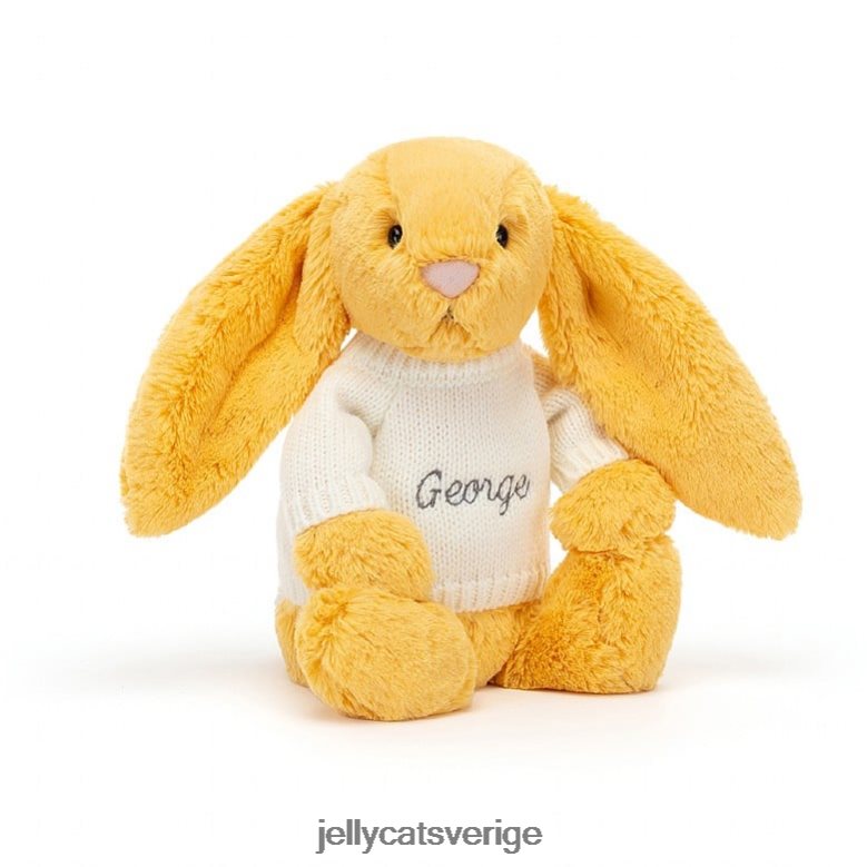 Jellycat leksak blyg kanin med personlig gräddtröja solsken 4206LT483