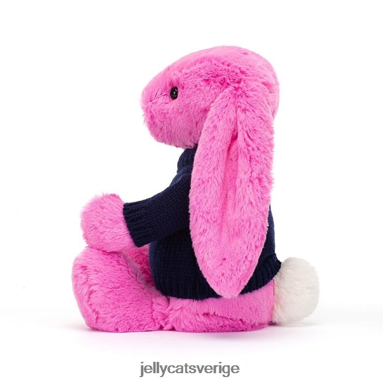 Jellycat leksak blyg kanin med personlig marin tröja i rosa 4206LT470