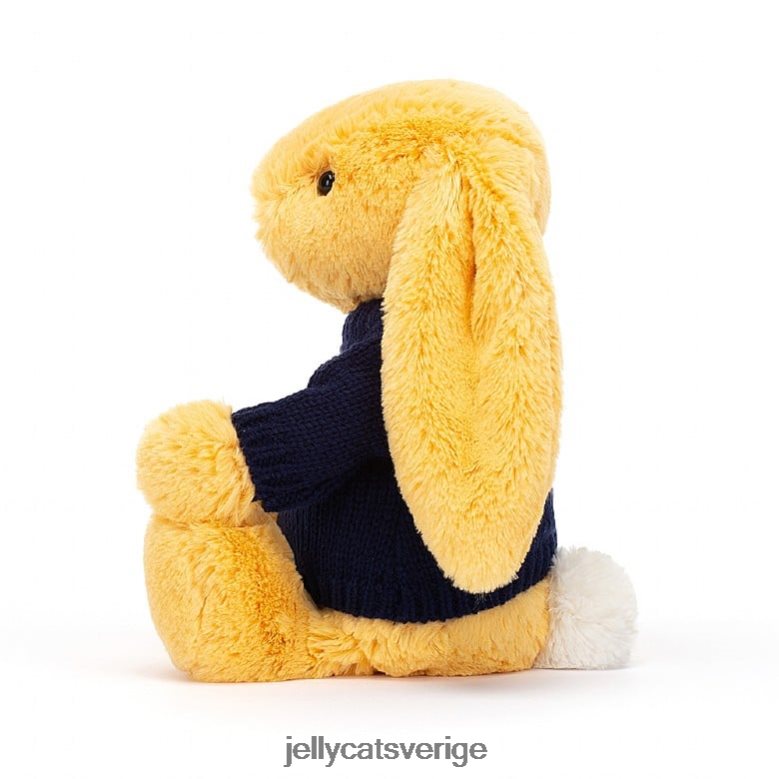 Jellycat leksak blyg kanin med personlig marin tröja solsken 4206LT390