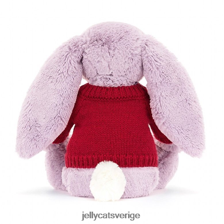 Jellycat leksak blyg kanin med personlig röd tröja lila 4206LT300