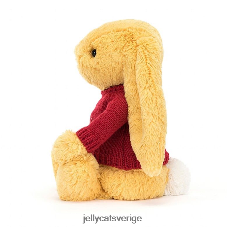 Jellycat leksak blyg kanin med personlig röd tröja solsken 4206LT332
