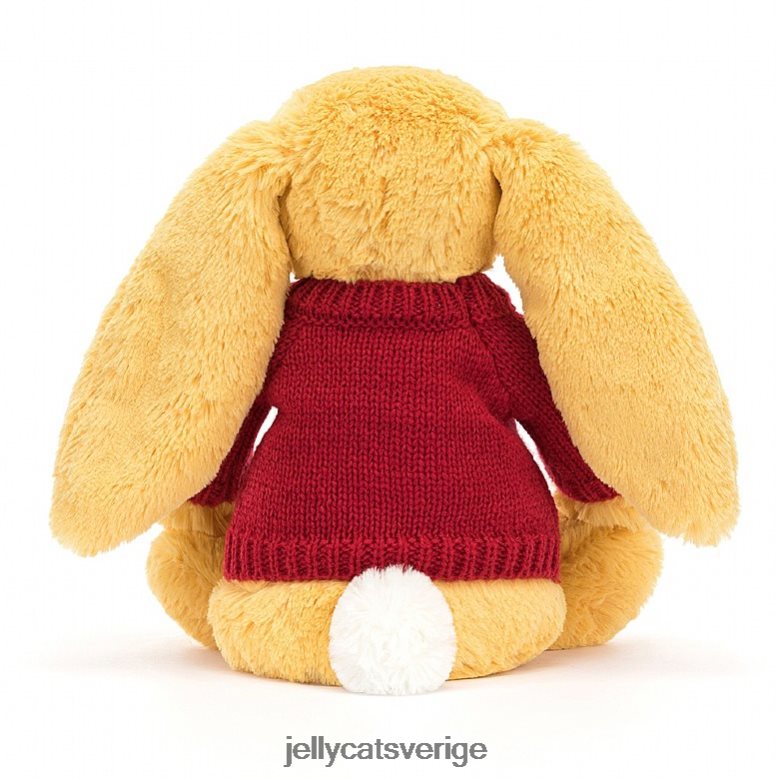 Jellycat leksak blyg kanin med personlig röd tröja solsken 4206LT332