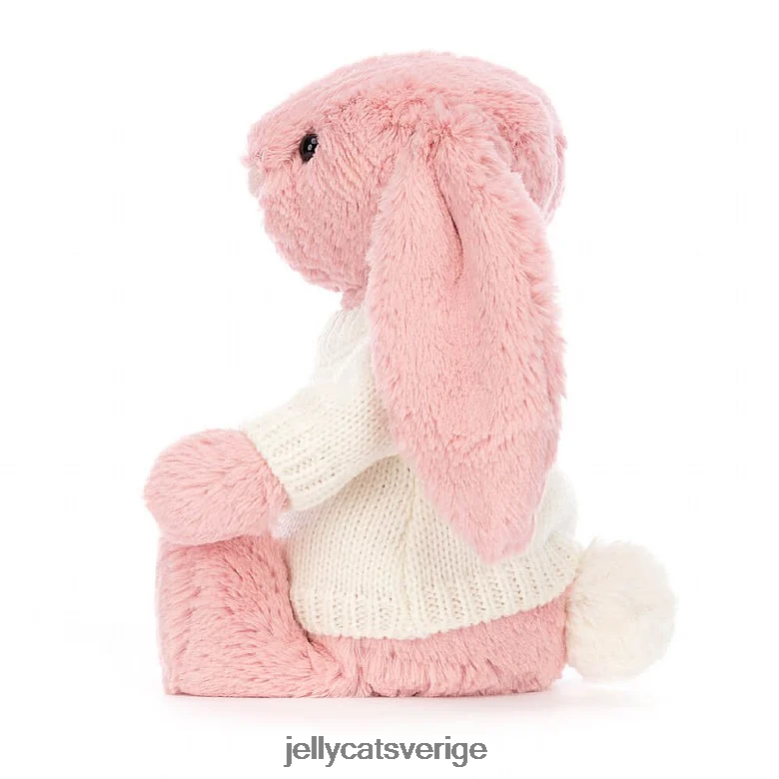 Jellycat leksak blyg kronblad kanin med personlig gräddtröja sorbet rosa 4206LT243
