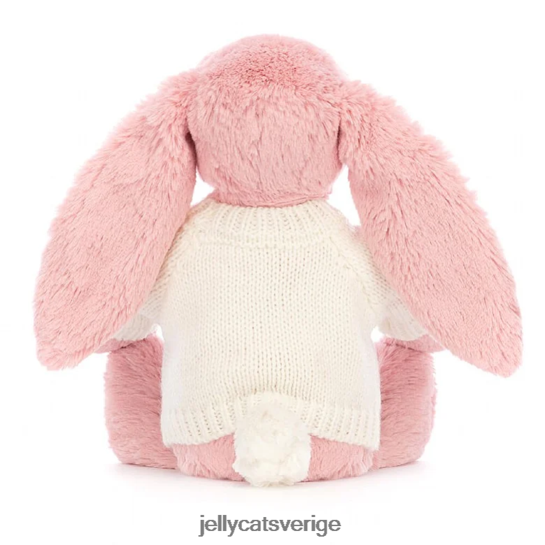 Jellycat leksak blyg kronblad kanin med personlig gräddtröja sorbet rosa 4206LT243