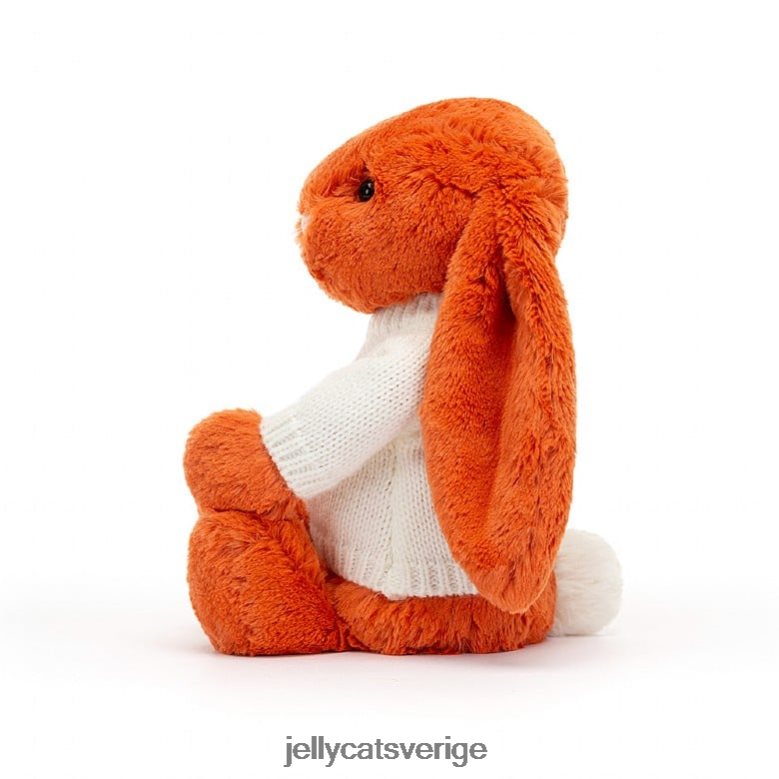 Jellycat leksak blyg mandarinkanin med personlig gräddtröja apelsin 4206LT504