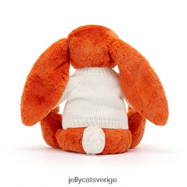 Jellycat leksak blyg mandarinkanin med personlig gräddtröja apelsin 4206LT504