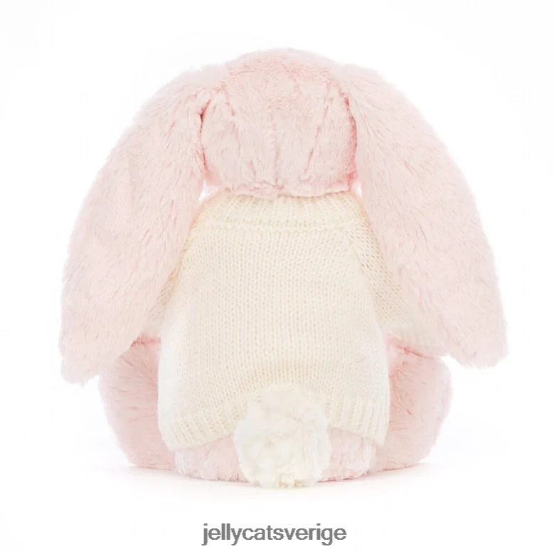 Jellycat leksak blyg rosa kanin med personlig gräddtröja babyrosa 4206LT159