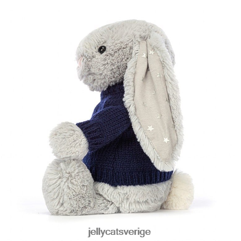 Jellycat leksak blyg skimmer kanin med personlig marin tröja grå 4206LT356